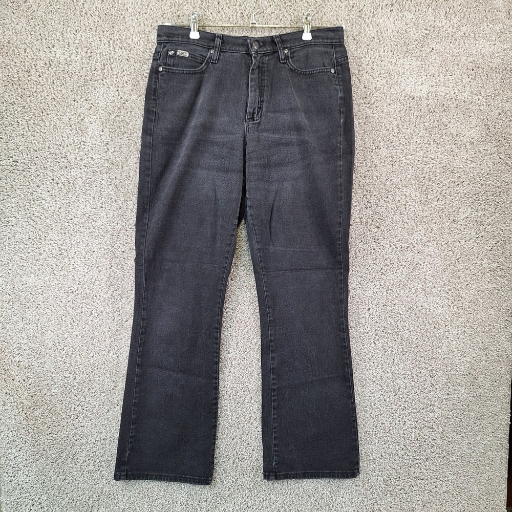 Lee Jeans Womens 10 Med (Fits W33xL30) Dark Wash Relaxed Bootcut Denim Workwear